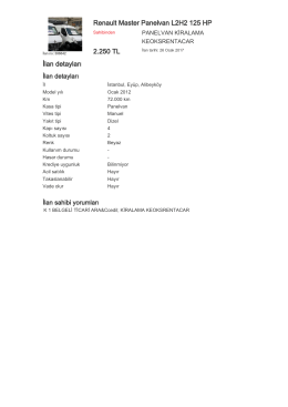 Renault Master Panelvan L2H2 125 HP 2.250 TL İlan detayları
