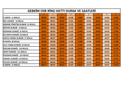 gebkim osb ring hattı durak ve saatleri