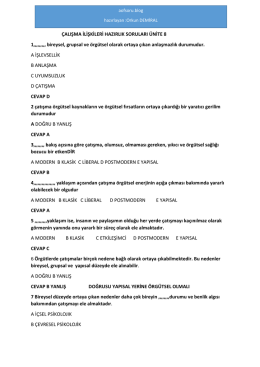 ÇALIŞMA İLİŞKİLERİ HAZIRLIK SORULARI