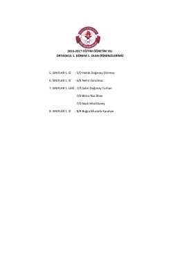 2016-2017 EĞİTİM &Ouml;ĞRETİM YILI ORTAOKUL 1. D&Ouml;NEM 1. OLAN