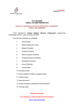 iş hayatı ve sosyal hayatta protokol ve nezaket kuralları semineri hk.