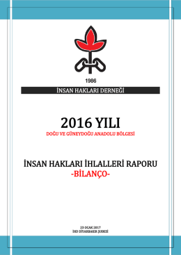 ihd 2016 yılı bölge insan hakları ihlalleri bilançosu