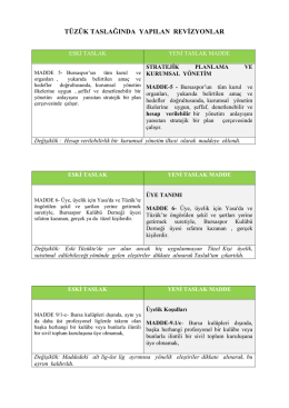 İlk sunulan taslak ile son taslak arasında yapılan