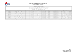 FATİH SULTAN MEHMET VAKIF &Uuml;NİVERSİTESİ SINAV PROGRAMI