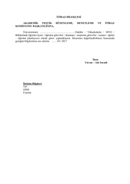 İTİRAZ DİLEKÇESİ AKADEMİK TEŞVİK DÜZENLEME, DENETLEME