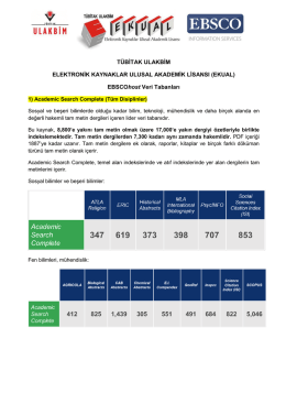 TÜBİTAK ULAKBİM ELEKTRONİK KAYNAKLAR