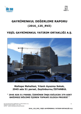 (2016_125_RVZ) YEŞİL GAYRİMENKUL YATIRIM