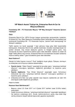 VIP Match Assist Türkiye`de, Enterprise Rent-A-Car
