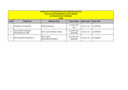 2016-2017 Güz Dönemi Bütünleme Sınav Programı 2. Sınıf