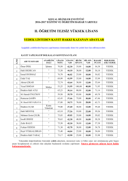 ıı. öğretim tezsiz yüksek lisans