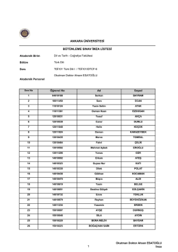 ankara &uuml;niversitesi b&uuml;t&uuml;nleme sınav imza listesi 1