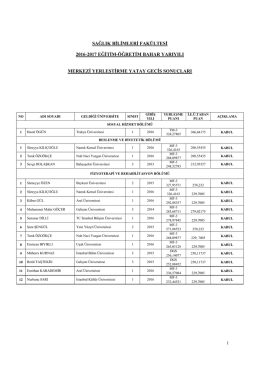 sağlık bilimleri fakültesi 2016-2017 eğitim