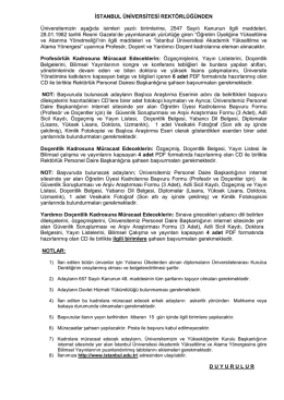 İstanbul Üniversitesi Öğretim Üyesi Alım İlanı (23 Ocak
