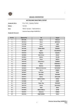 ankara &uuml;niversitesi b&uuml;t&uuml;nleme sınav imza listesi 1