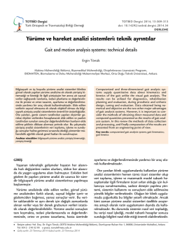 Y&uuml;r&uuml;me ve hareket analizi sistemleri: teknik ayrıntılar Gait and