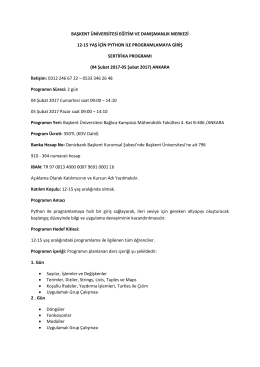 12-15 Yaş İçin PYTHON İle Programlamaya Giriş Sertifika