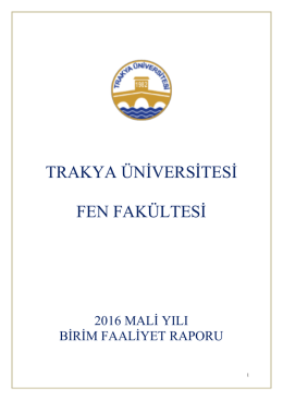 trakya üniversitesi fen fakültesi