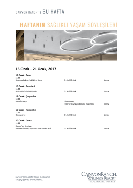 15 Ocak &ndash; 21 Ocak, 2017