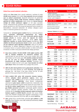 G&uuml;nl&uuml;k B&uuml;lten - Akbank Yatırımcı