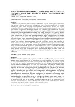 1 hubungan antara pemberian insentif dan motivasidengan kinerja