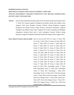 Peraturan Walikota No 17 Tahun 2015 tentang Penjabaran APBD