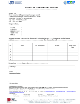 FORMULIR PENDAFTARAN PESERTA