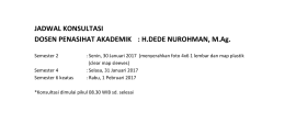 JADWAL KONSULTASI DOSEN PENASIHAT AKADEMIK : H.DEDE