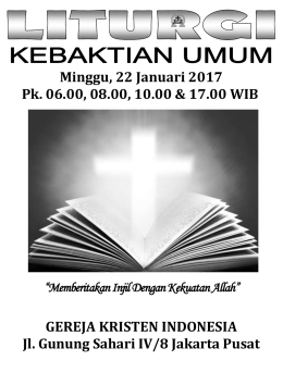 LITURGI 22 Januari 2017.