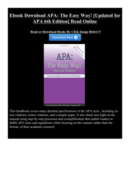 Ebook APA: The Easy Way! [Updated