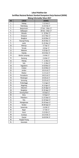 LokasiPelatihan dan Sertifikasi Nasional Berbasis Standard