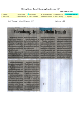 . 2017 Kliping Koran Kanwil Kemenag Prov Sumsel 1. Kompas 2