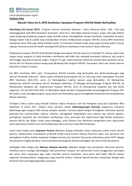 Masuki Tahun ke-4, BPJS Kesehatan Upayakan Program JKN