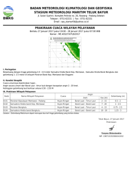 Prakiraan Cuaca Wilayah Pelayanan