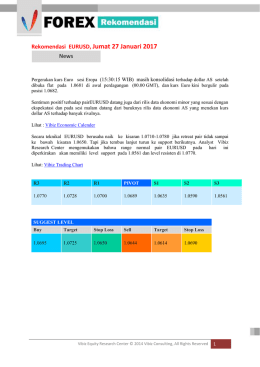 Rekomendasi EURUSD, Jumat 27 Januari 2017 News