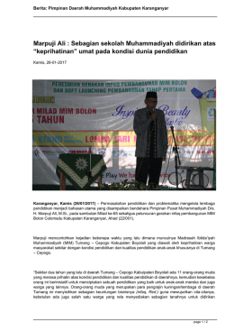 &ldquo;keprihatinan&rdquo; umat pada kondisi dunia pendidikan