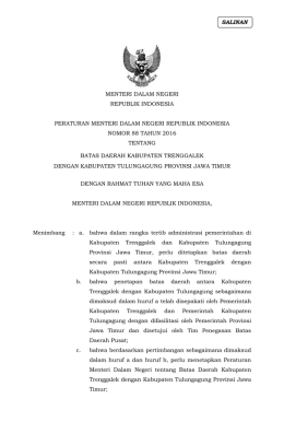 MENTERI DALAM NEGERI REPUBLIK INDONESIA PERATURAN