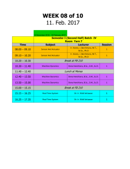WEEK 08 of 10 11. Feb. 2017