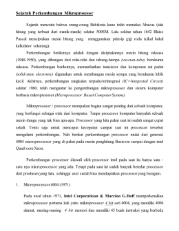 Sejarah Perkembangan Mikroprosesor