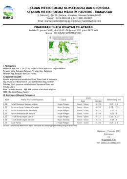 Prakiraan Cuaca Wilayah Pelayanan - Maritim