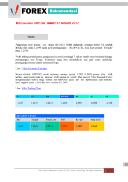 Rekomendasi GBPUSD, Jumat 27 Januari 2017 News