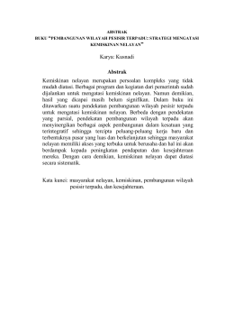 Karya: Kusnadi Abstrak Kemiskinan nelayan merupakan persoalan