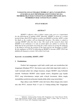 TANGGUNG GUGAT PEJABAT PEMBUAT AKTA TANAH (PPAT