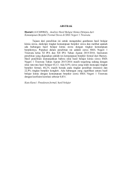 ABSTRAK Hastuti (A1C409042), Analisis Hasil Belajar