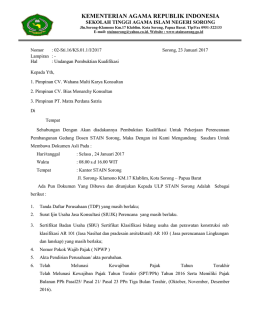 UNDANGAN PEMBUKTIAN KUALIFIKASI