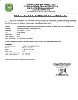 PENqUMUMAN PENGADAAI\| LANGSUNG