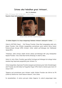 Istana akui kabulkan grasi Antasari