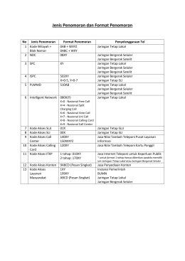 Jenis Penomoran dan Format Penomoran