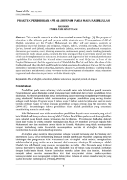 Tsamrah al-Fikri | Vol. 10, 2016 PRAKTEK PENDIDIKAN AHL AL