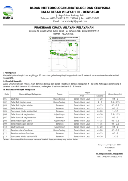 Prakiraan Cuaca Wilayah Pelayanan