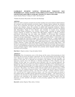 gambaran hygiene sanitas pengolahan makanan dan pemeriksaan
